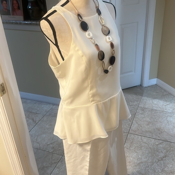 Express size Large peplum cream tank top EUC - Picture 2 of 7